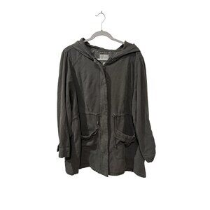 Torrid Womens Hooded Utility Jacket Size 4 Cotton Blend With Pockets & Zip Closu